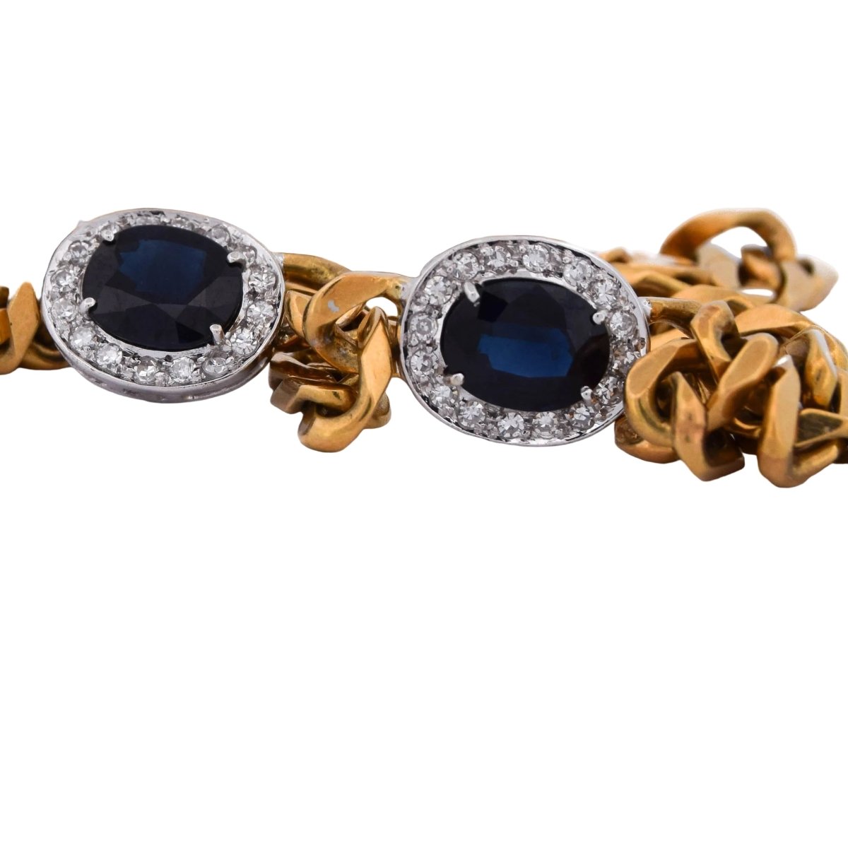 Collier en or jaune, saphirs et diamants - Castafiore