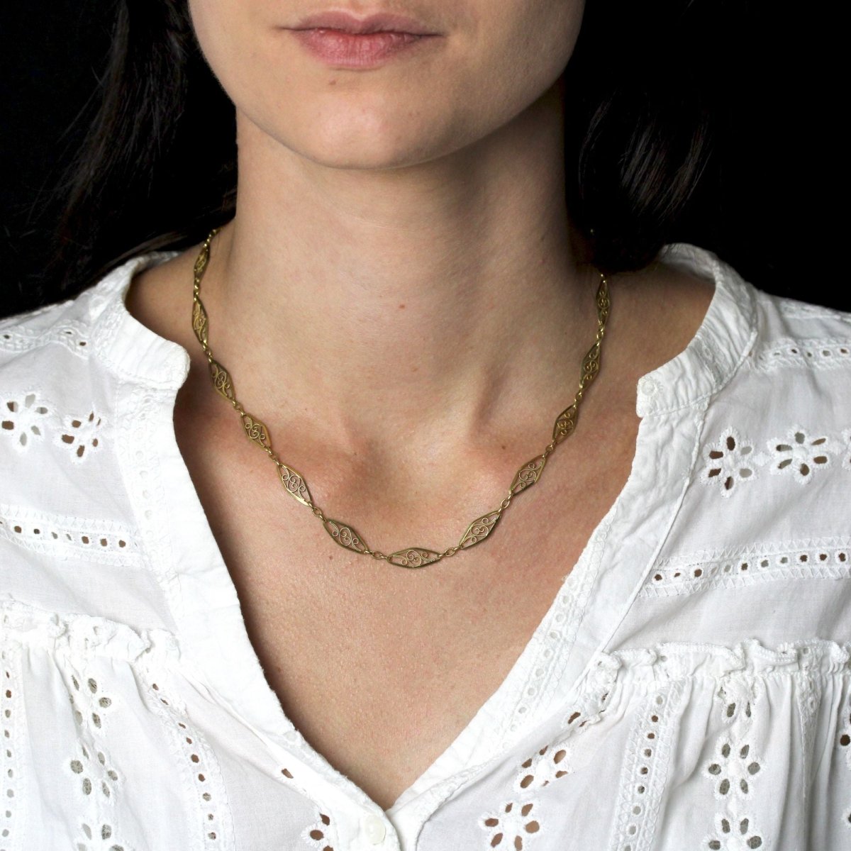 Collier en or maille filigranée - Castafiore