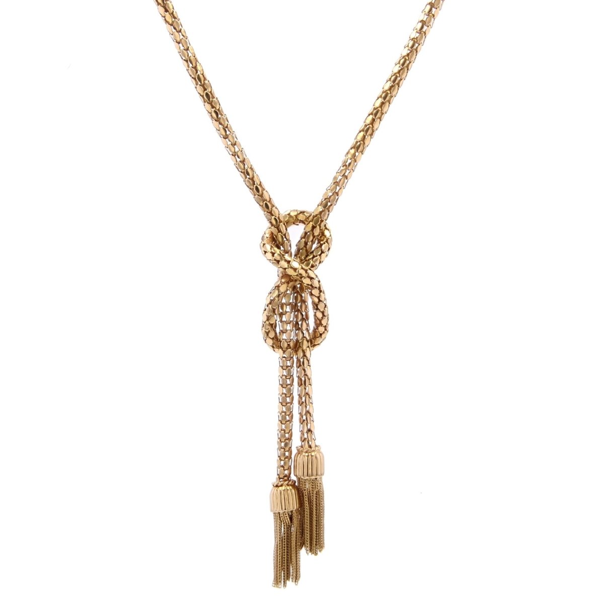 Collier en or maille orvet et ses pompons d'or - Castafiore