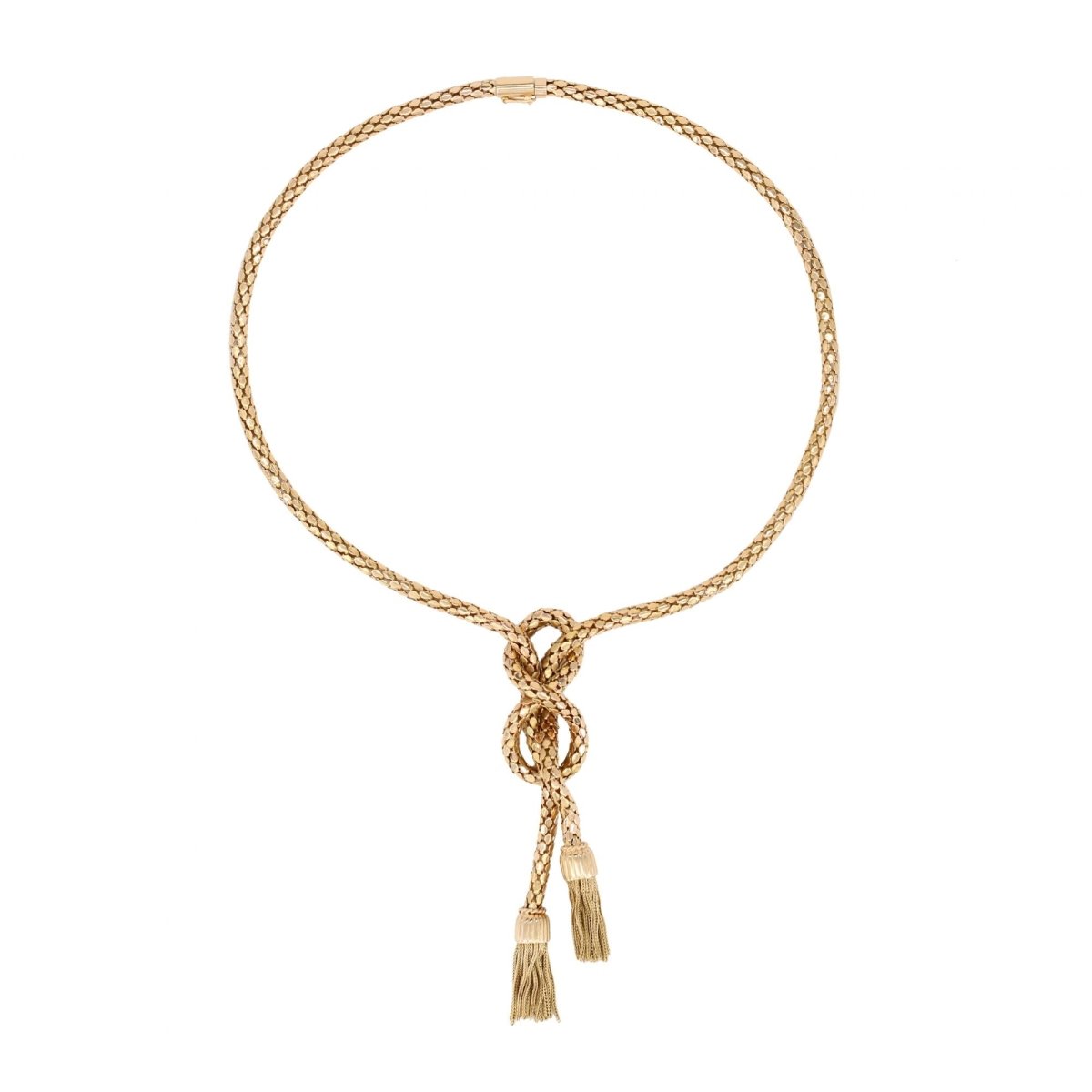 Collier en or maille orvet et ses pompons d'or - Castafiore