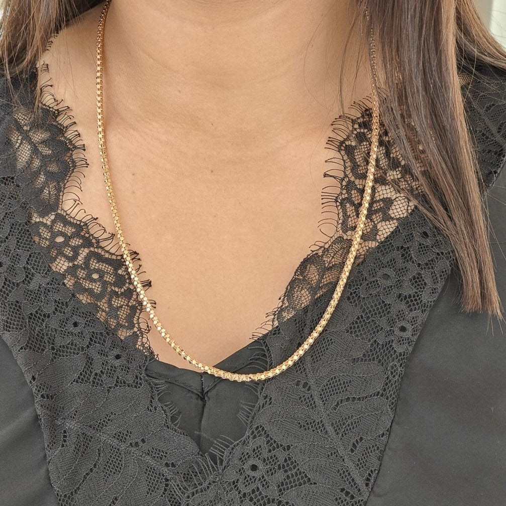 Collier en or rose, maille venitienne ronde - Castafiore