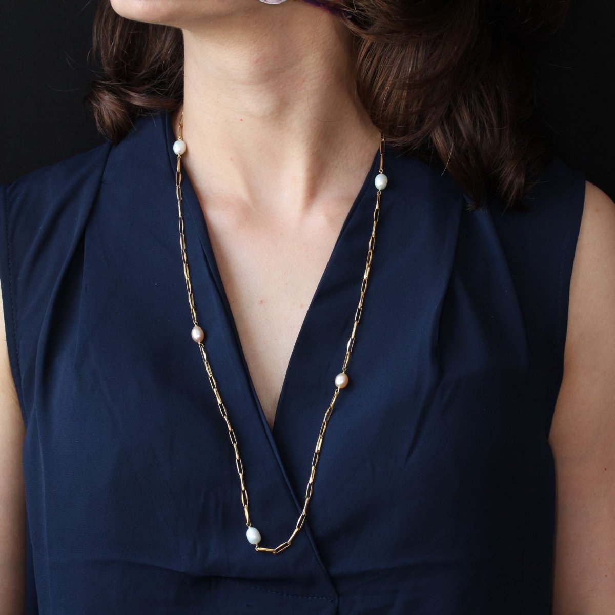 Collier en or rose perles blanches et roses - Castafiore