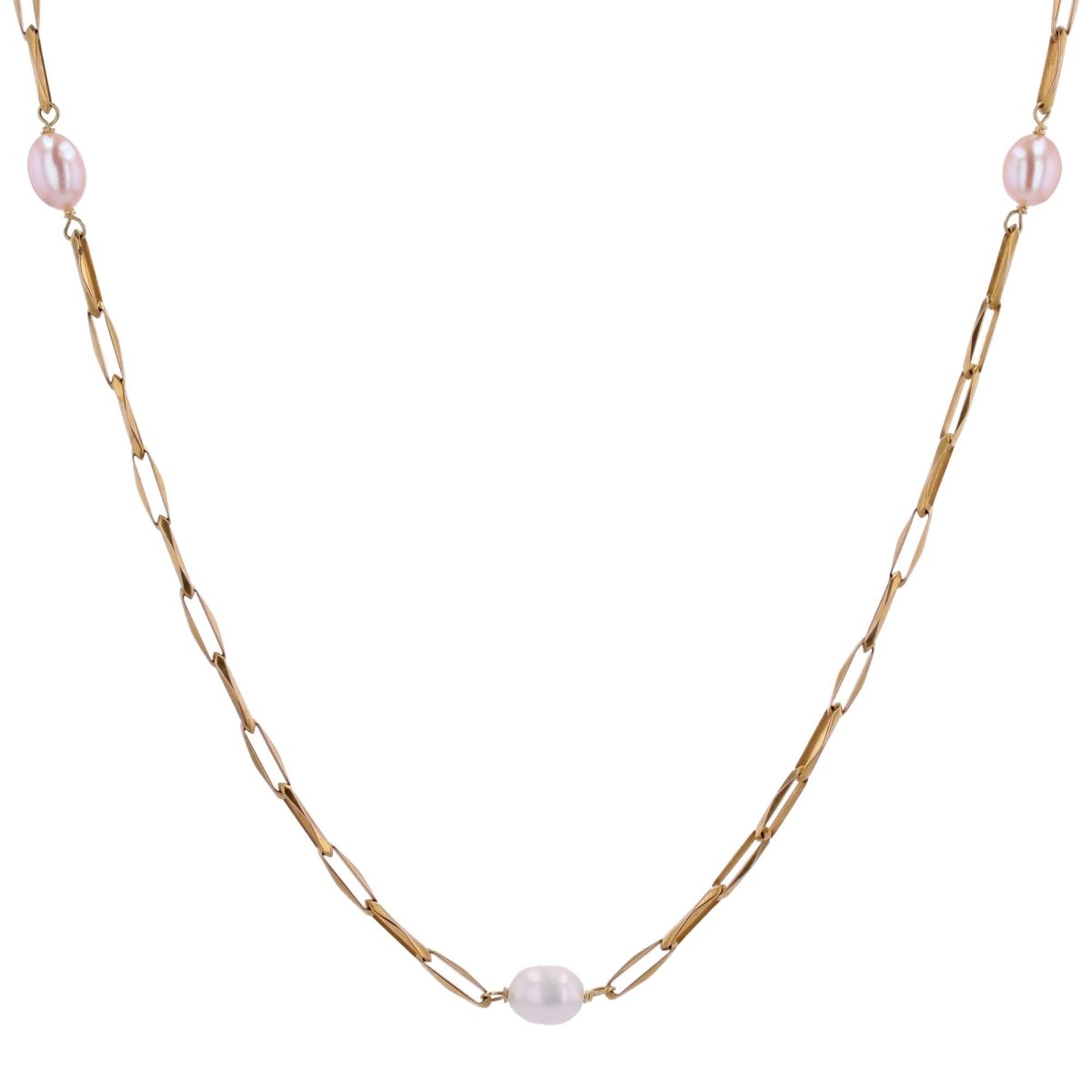 Collier en or rose perles blanches et roses - Castafiore