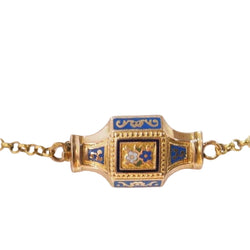 Collier esclave du XIXème siècle en or émaillé et perles fines - Castafiore