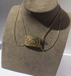 Collier Fermoir régional en or rose et émail - Castafiore