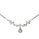 Collier Feuille Or blanc Diamant - Castafiore