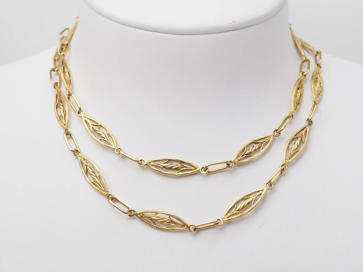 Collier filigrane ancien en or jaune - Castafiore