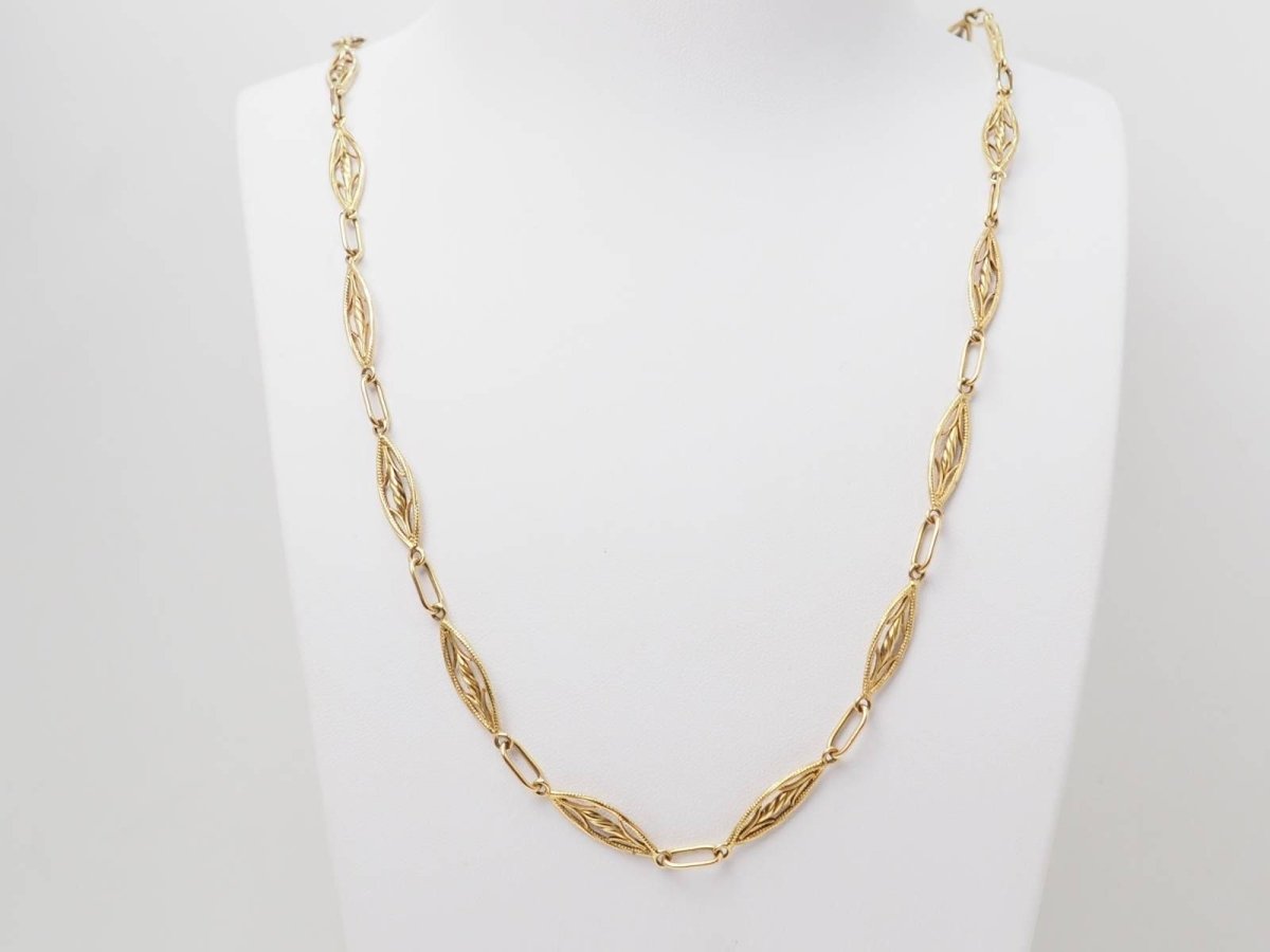 Collier filigrane ancien en or jaune - Castafiore