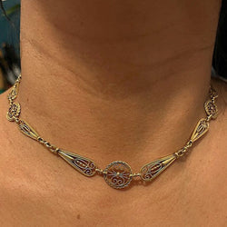 Collier filigrane ancien en or jaune - Castafiore