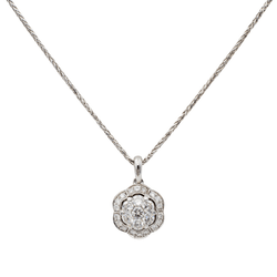 Collier Fleur Diamant en Or Blanc - Castafiore
