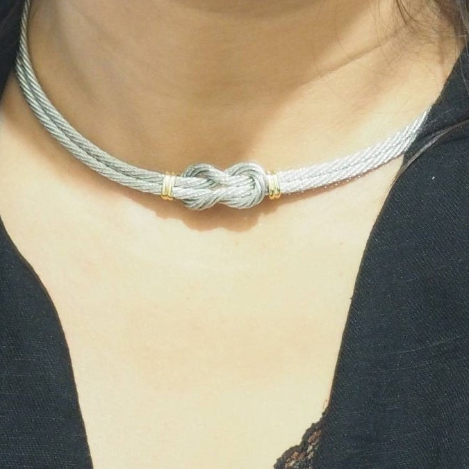 Collier FRED force 10 vintage en or jaune et acier - Castafiore