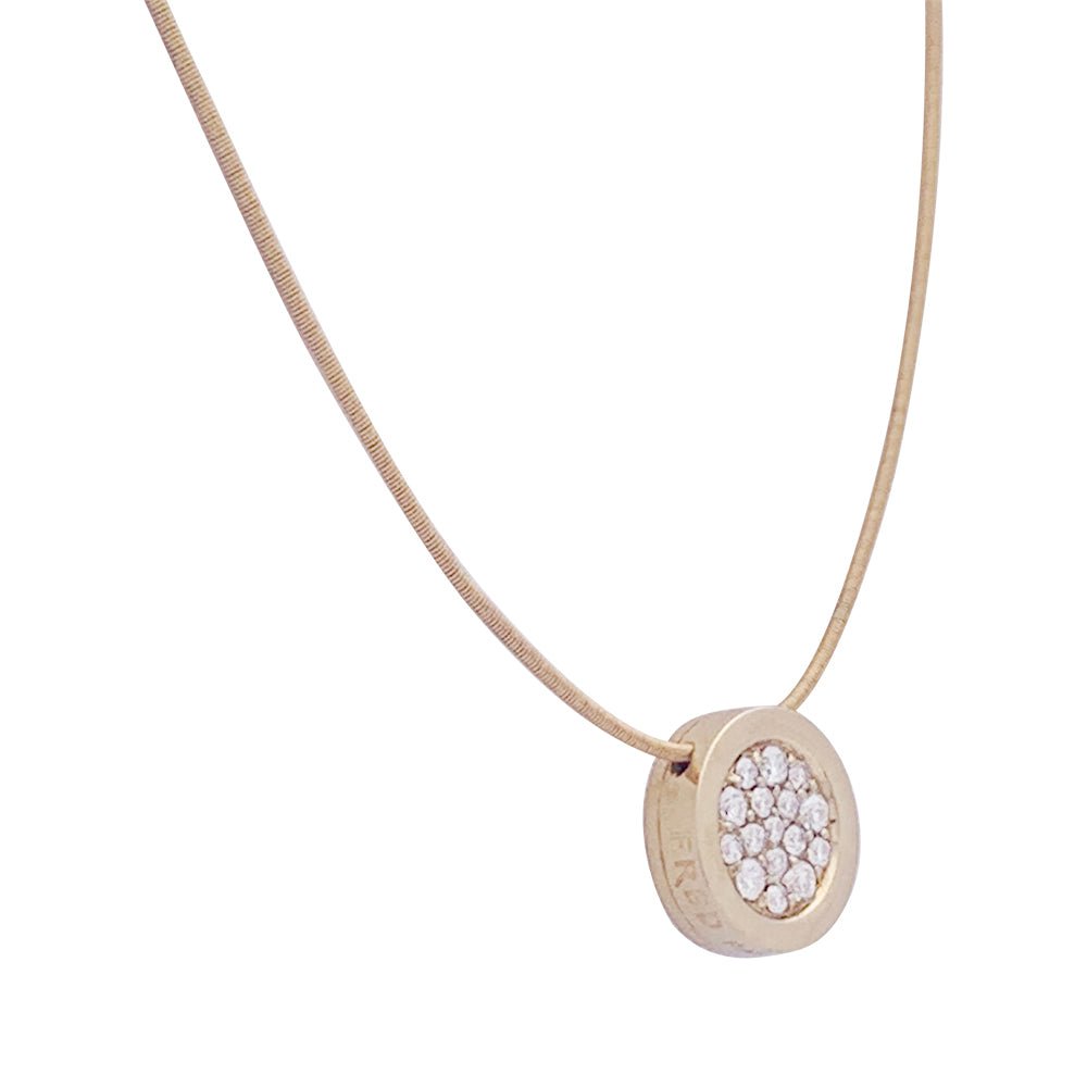 Collier Fred "Miss Fred Moon" or jaune, diamants. - Castafiore