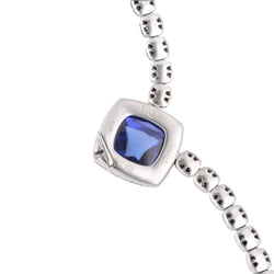 Collier FRED "Pain de sucre" en or gris 18 Cts avec tanzanite et diamants. - Castafiore