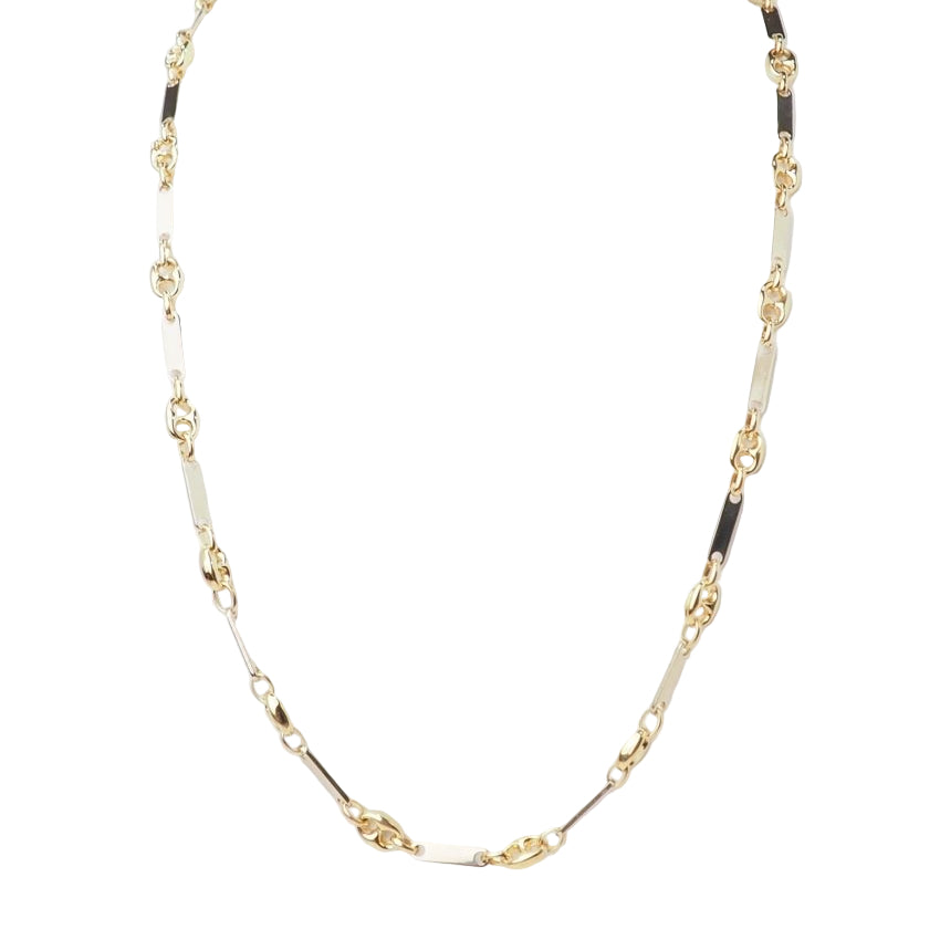 Collier grain de café or jaune et blanc - Castafiore