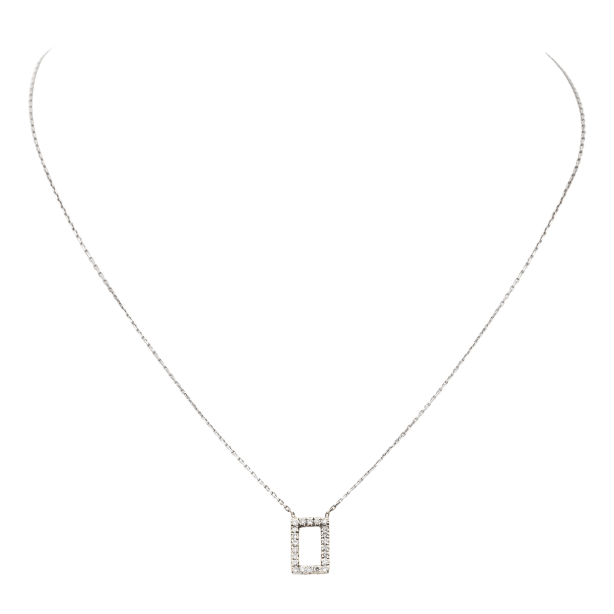 Collier Graphique Or blanc Diamant - Castafiore