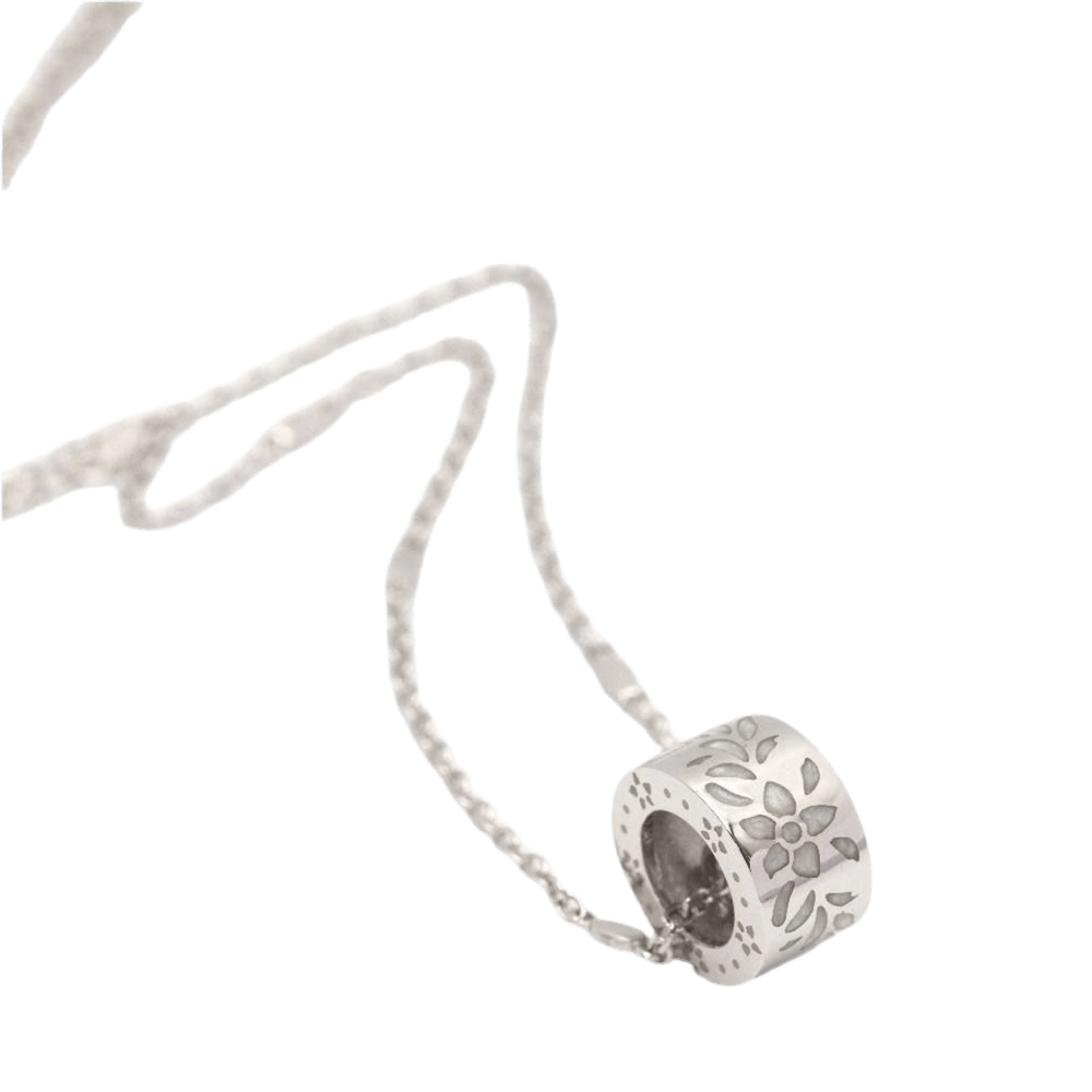 Collier GUCCI "Icon Blossom" en or blanc et émail - Castafiore