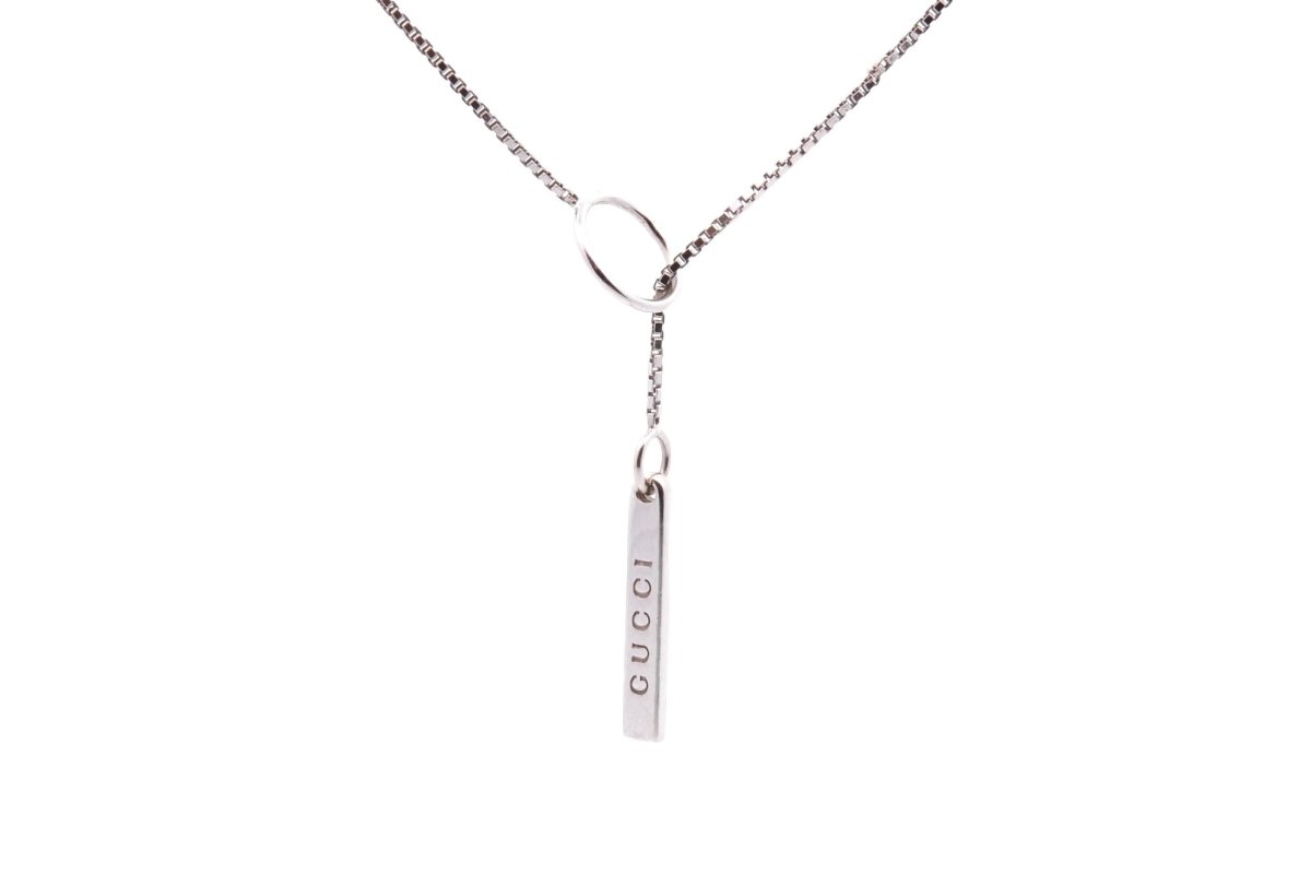 Collier Gucci "link to love" en or blanc 18k - Castafiore