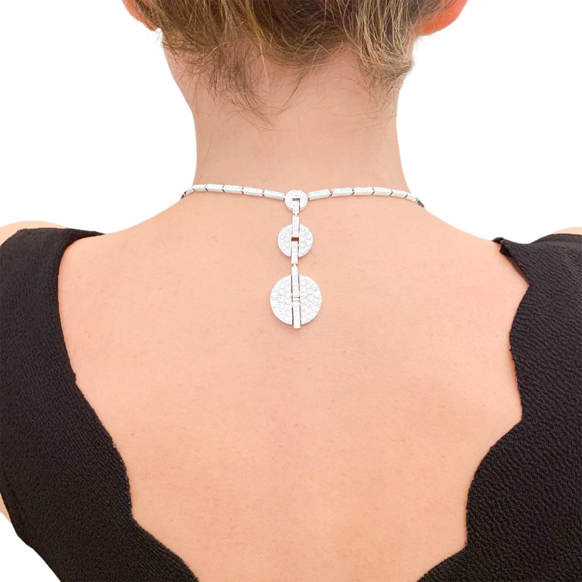 Collier Haute Joaillerie Cartier "Himalia" or blanc, diamants. - Castafiore