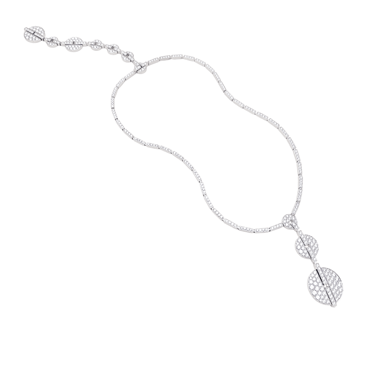 Collier Haute Joaillerie Cartier "Himalia" or blanc, diamants. - Castafiore