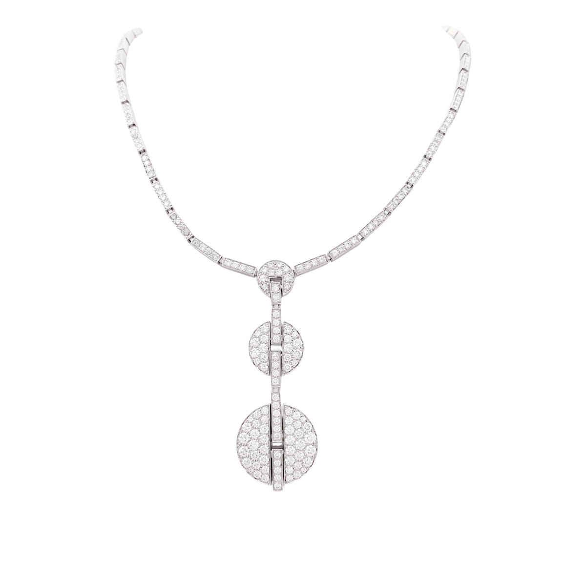 Collier Haute Joaillerie Cartier "Himalia" or blanc, diamants. - Castafiore