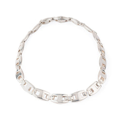 Collier HERMÈS "Cassiopée" en argent et saphirs blancs - Castafiore