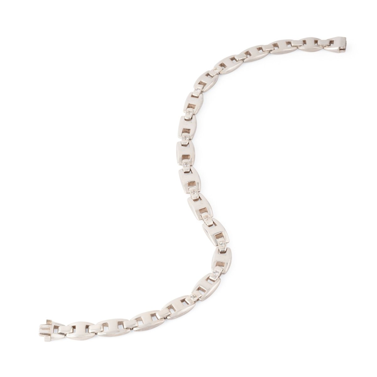 Collier HERMÈS "Cassiopée" en argent et saphirs blancs - Castafiore