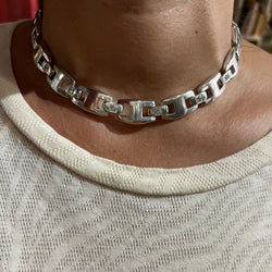 Collier HERMÈS "Cassiopée" en argent et saphirs blancs - Castafiore