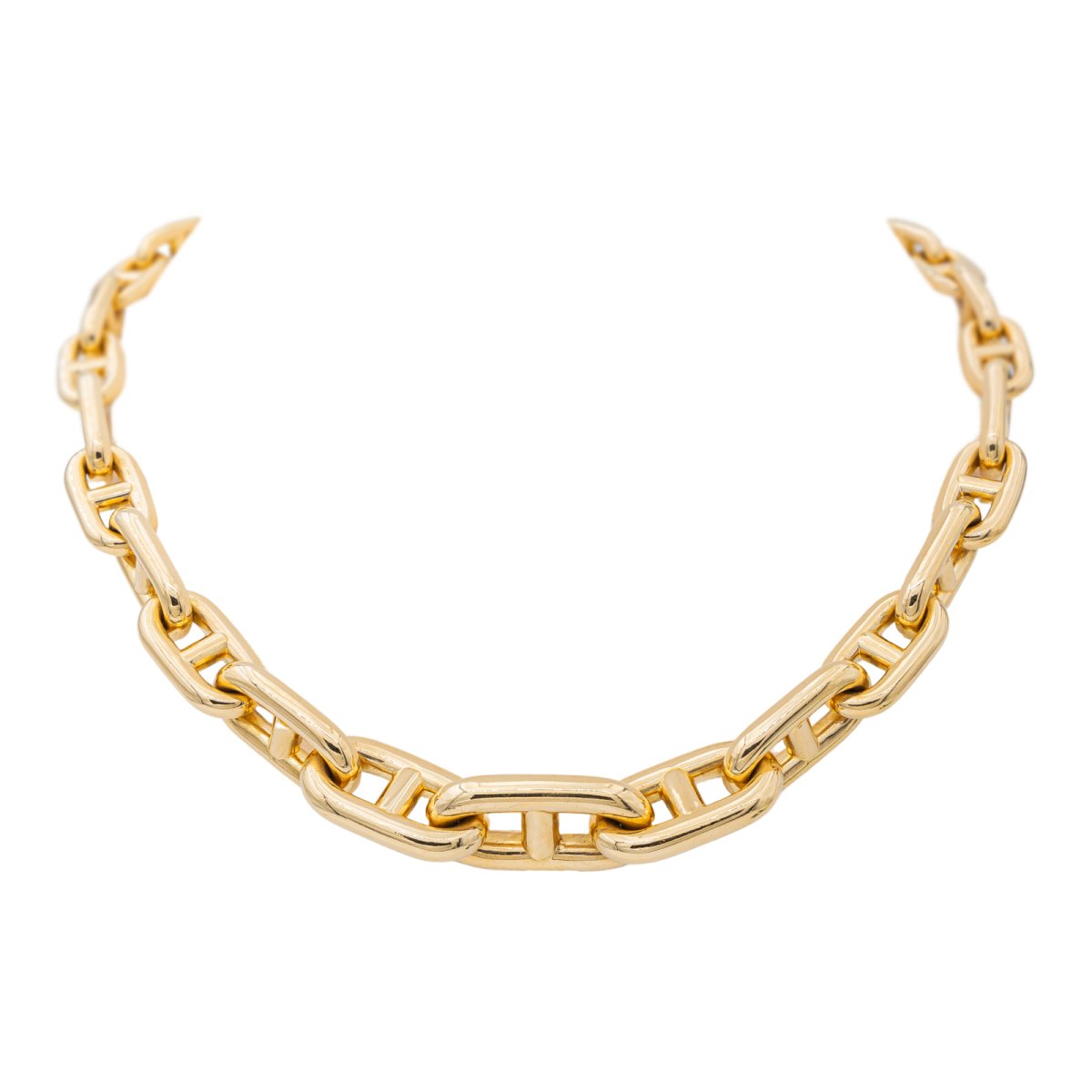 HERMÈS “Chaîne d'ancre” mesh necklace in yellow gold – Castafiore