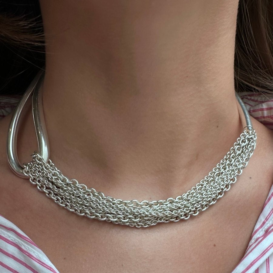 Collier HERMÈS "Licol" en argent - Castafiore
