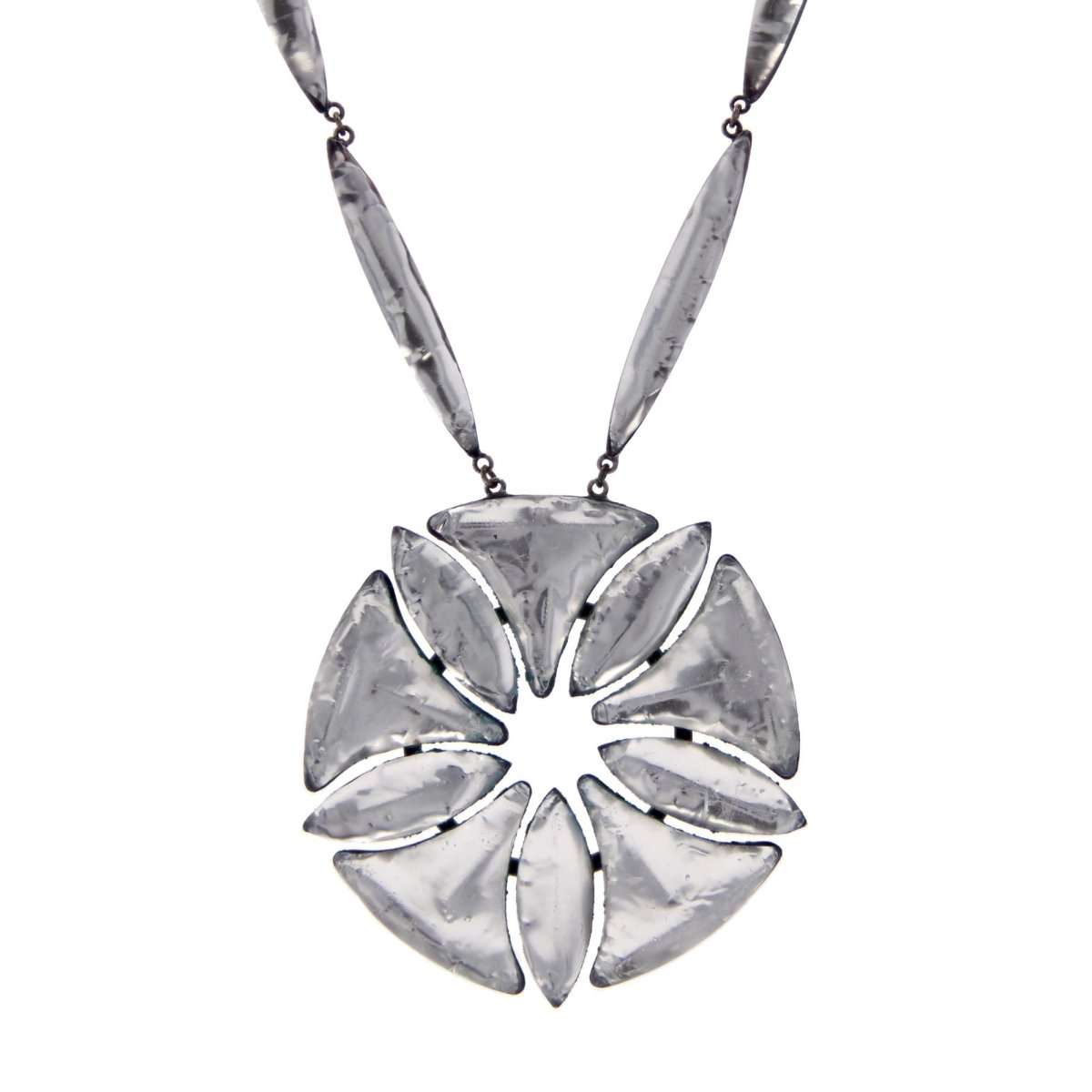 Collier JACQUES GAUTIER Vintage en métal argenté et verre - Castafiore