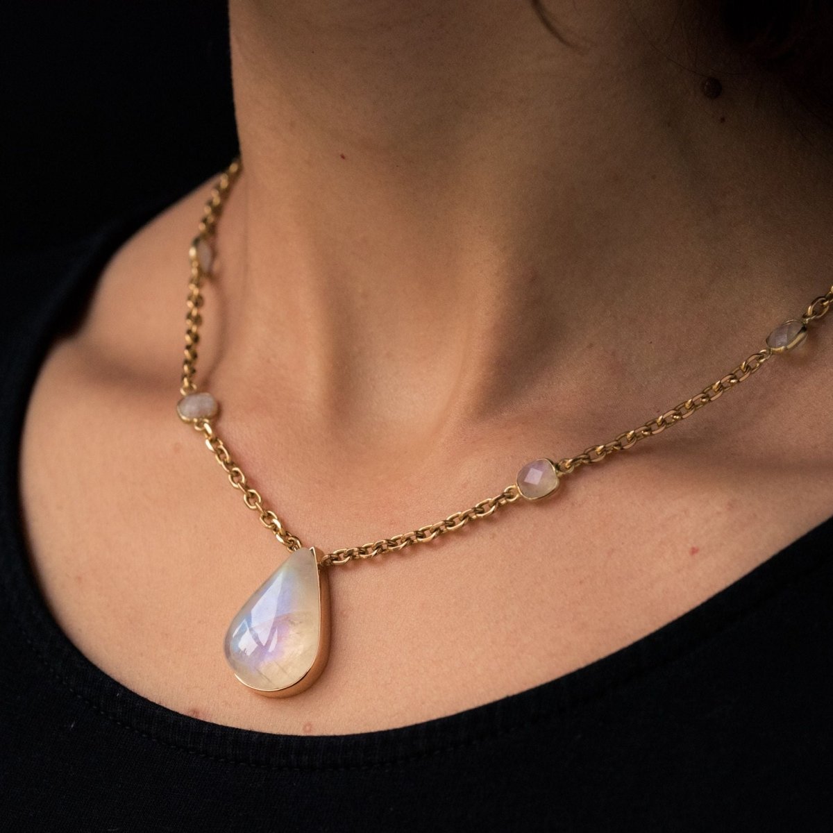 Collier labradorite et or - Castafiore