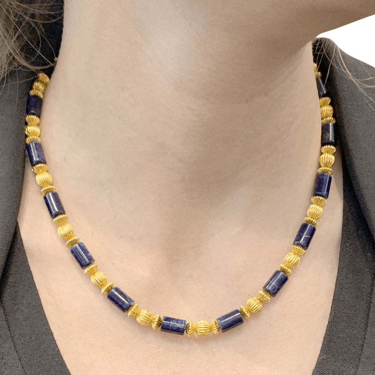 Collier LALAOUNIS en or jaune et sodalite - Castafiore