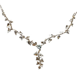 Collier lierre en platine et aigue - marine - Castafiore