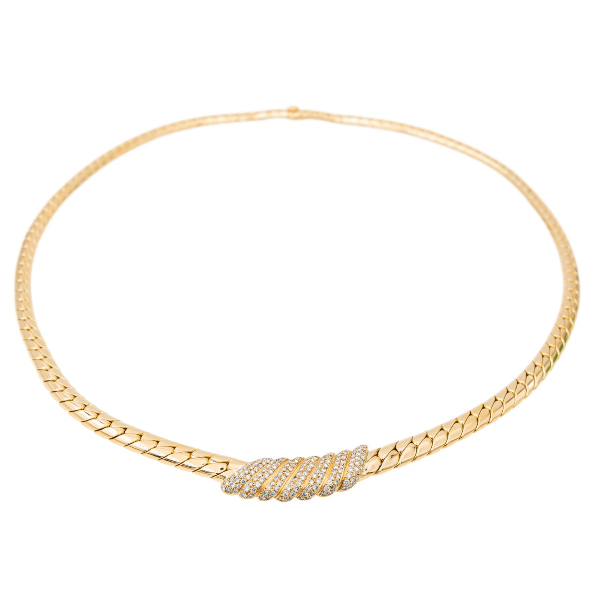 Collier Maille anglaise Or jaune Diamant - Castafiore