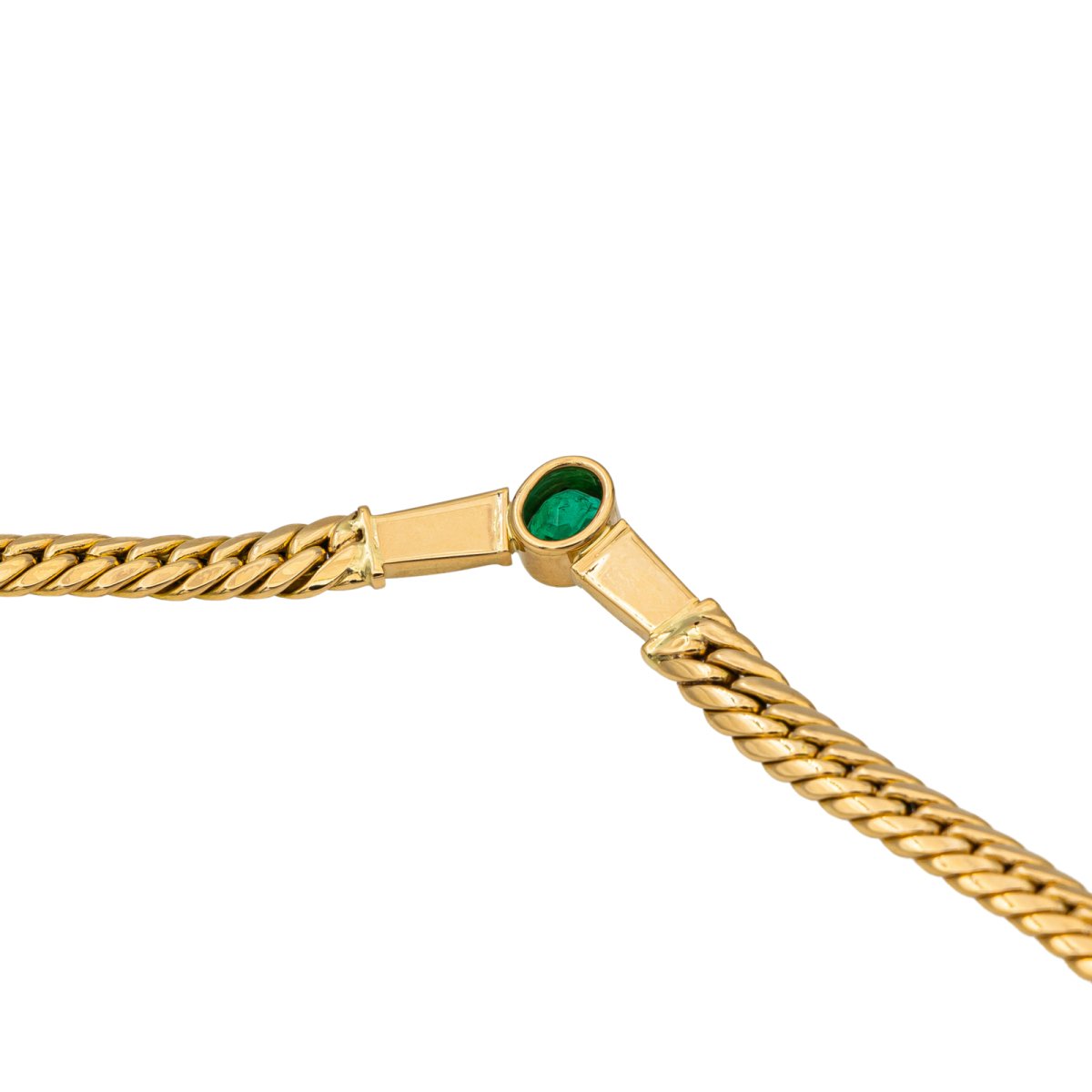 Collier Maille anglaise Or jaune Emeraude - Castafiore