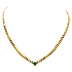 Collier Maille anglaise Or jaune Emeraude - Castafiore