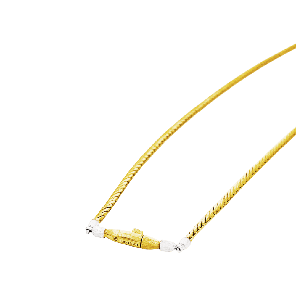 Collier Maille BUCCELLATI "Valentina" en or jaune, or blanc et diamants - Castafiore