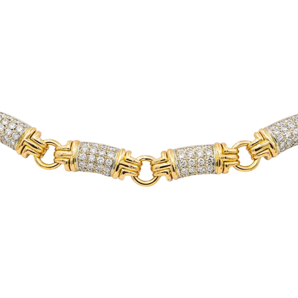 Collier Maille BULGARI "Parentesi" en or jaune et diamants - Castafiore