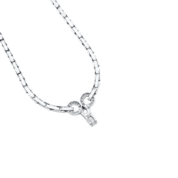 Collier Maille CARTIER "Agrafe" en or blanc et diamants - Castafiore