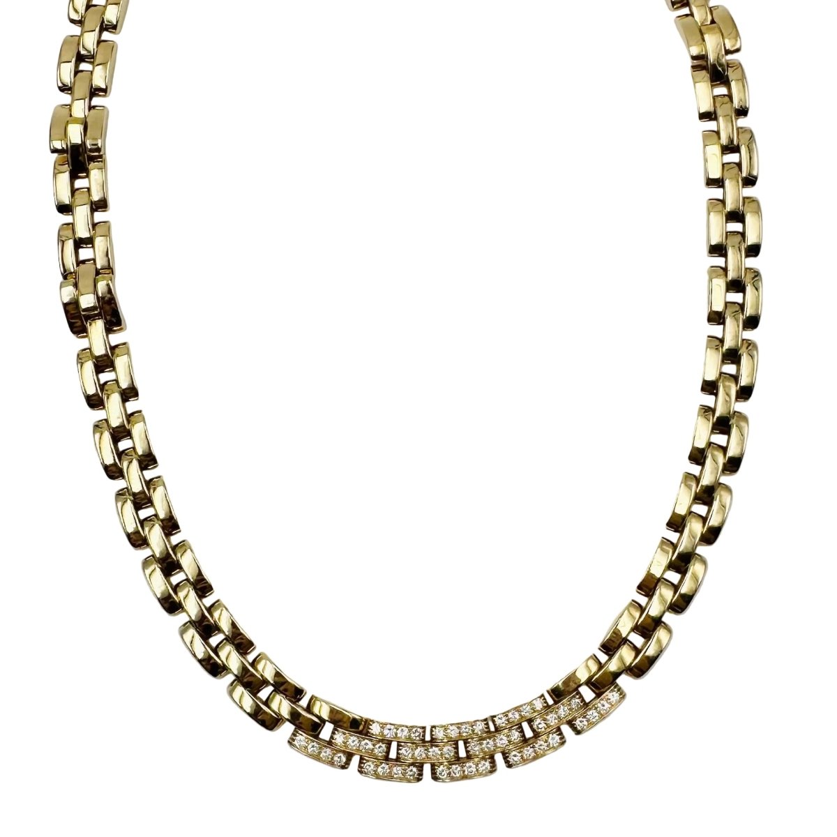 Collier Maille CARTIER "Panthère" en or jaune et diamants - Castafiore