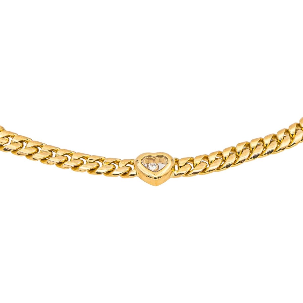Collier Maille CHOPARD "Happy Diamond" en or jaune et diamant - Castafiore