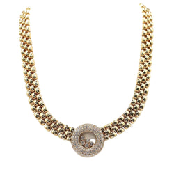 Collier Maille CHOPARD "Happy Diamonds" en or jaune et diamants - Castafiore