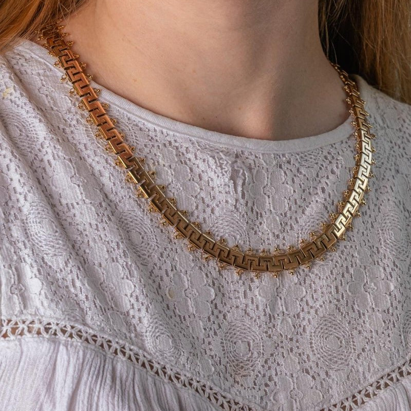 Collier maille de grecques Or rose - Castafiore