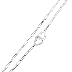 Necklace Dinh Van, "Double Hearts white gold.