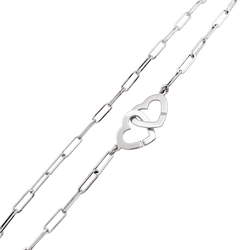 Necklace Dinh Van, "Double Hearts white gold.