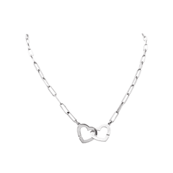 Necklace Dinh Van, "Double Hearts white gold.