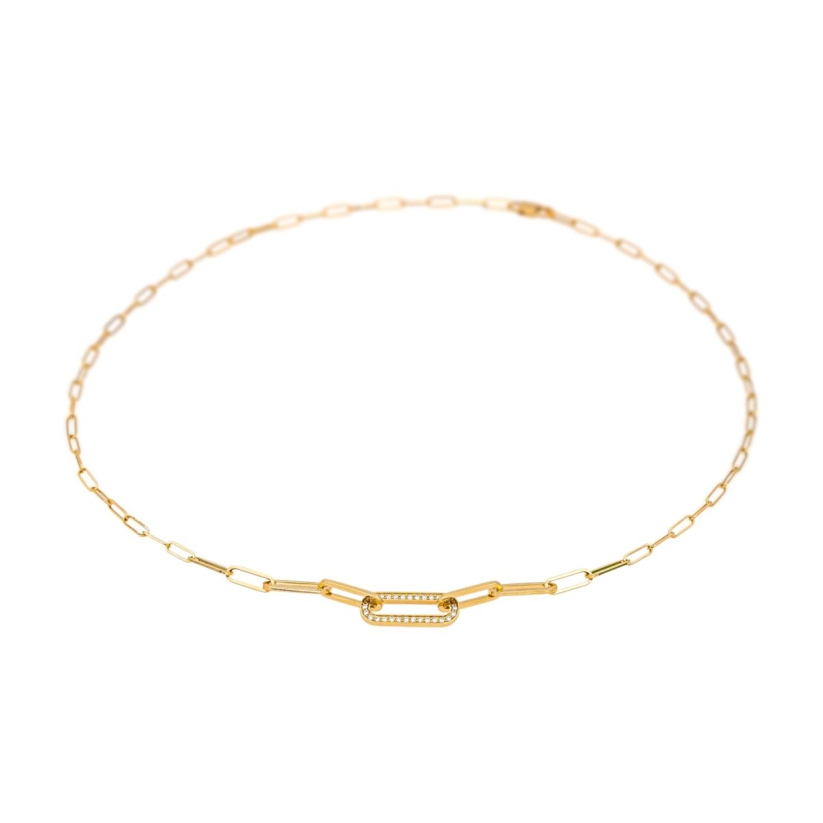 Dinh Van Necklace Yellow gold link diamond