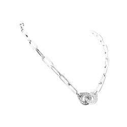 Necklace Dinh Van, "Handcuffs", white gold and diamonds.