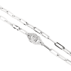 Necklace Dinh Van, "Handcuffs", white gold and diamonds.