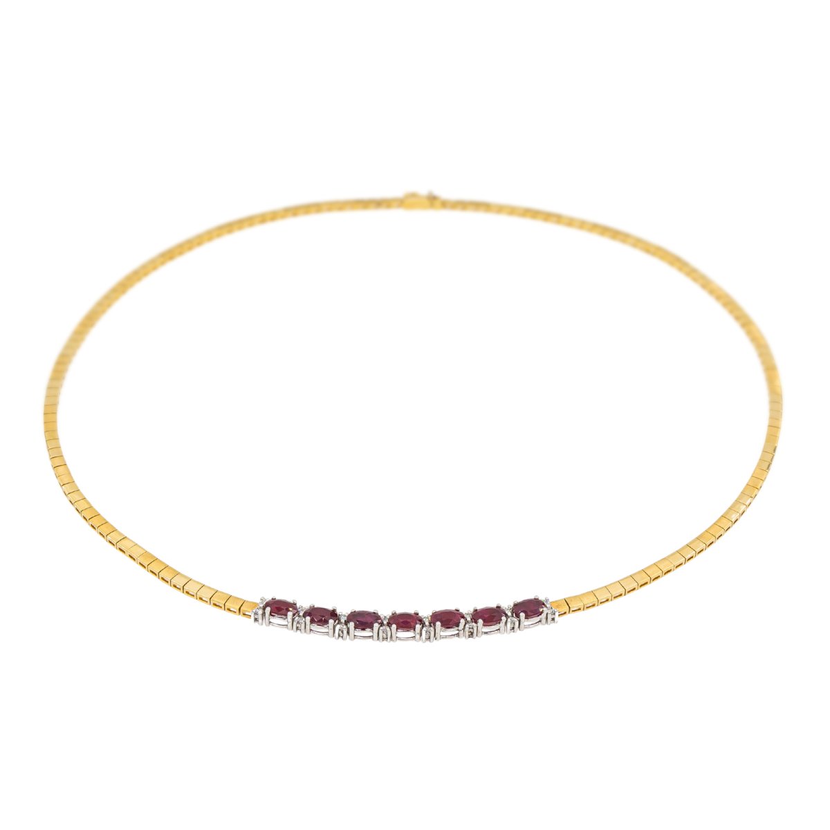 Collier Maille en deux or, rubis, et diamants - Castafiore